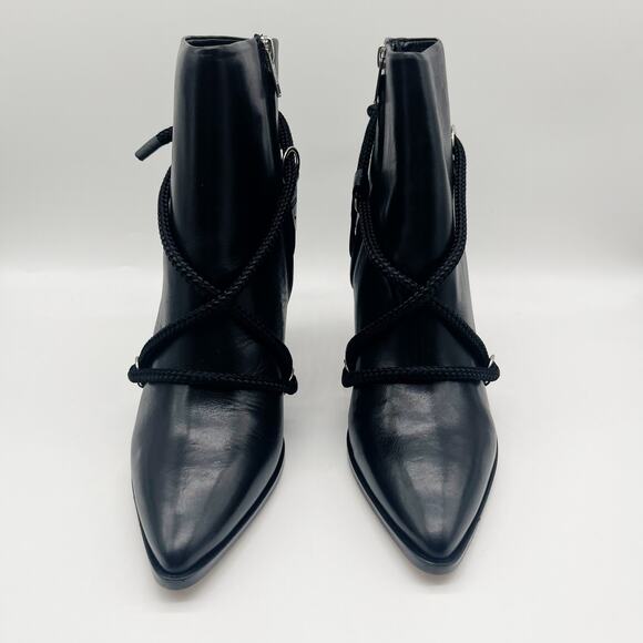 IRO Wikson Leather Black Pointed Toe Boots Ankle Size 41 US 10 - Picture 6 of 9
